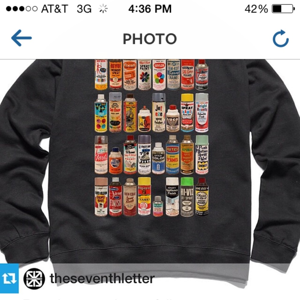 ISO Seventh Letter cans crewneck sweatshirt